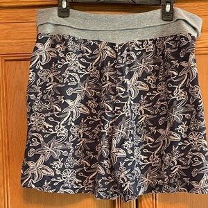 Sundance Floral Patterned linen Shorts w/ Gray Waistband gray/blue size XL